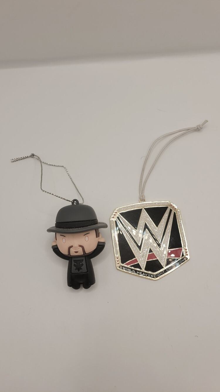 WWE Ornament Lot Hallmark Undertaker & World Heavyweight Champion Belt 2022